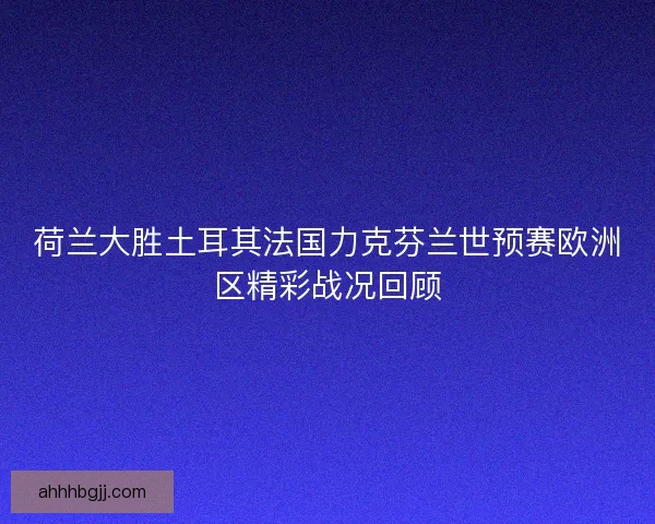 荷兰大胜土耳其法国力克芬兰世预赛欧洲区精彩战况回顾